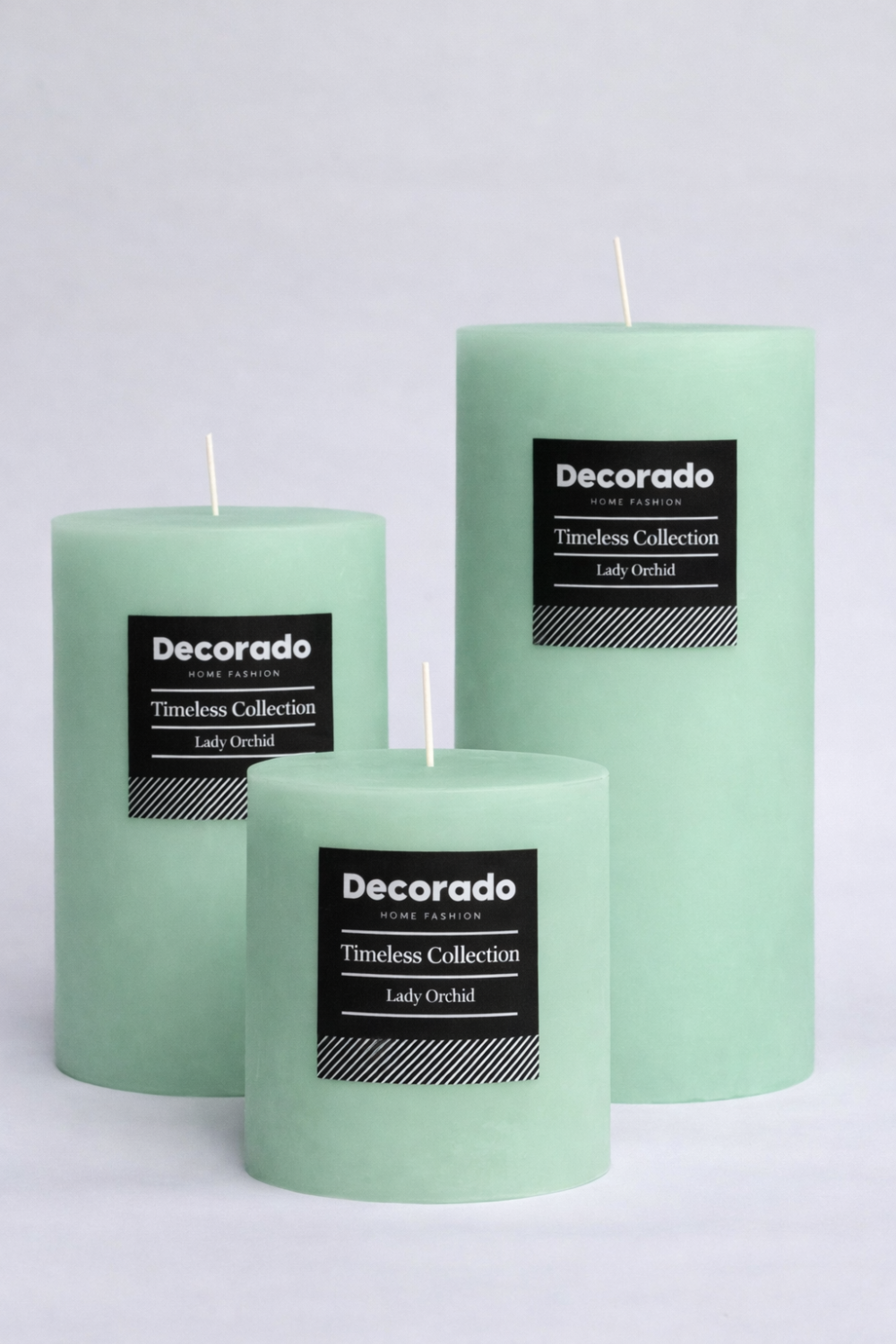 נר ריחני ירוק קוטר 10 ס"מ LADY ORCHID