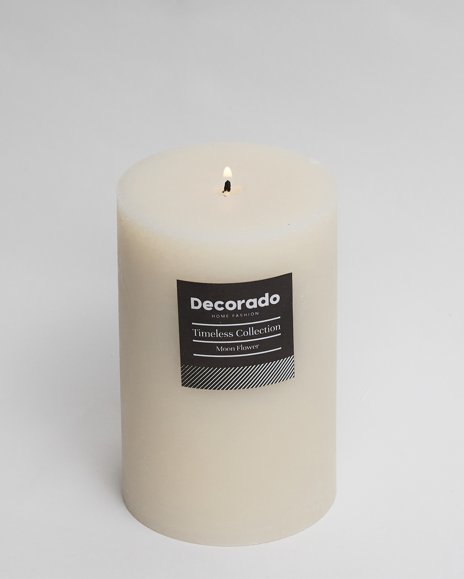 נר ריחני אפור אבן קוטר 10 ס"מ  MOON FLOWER