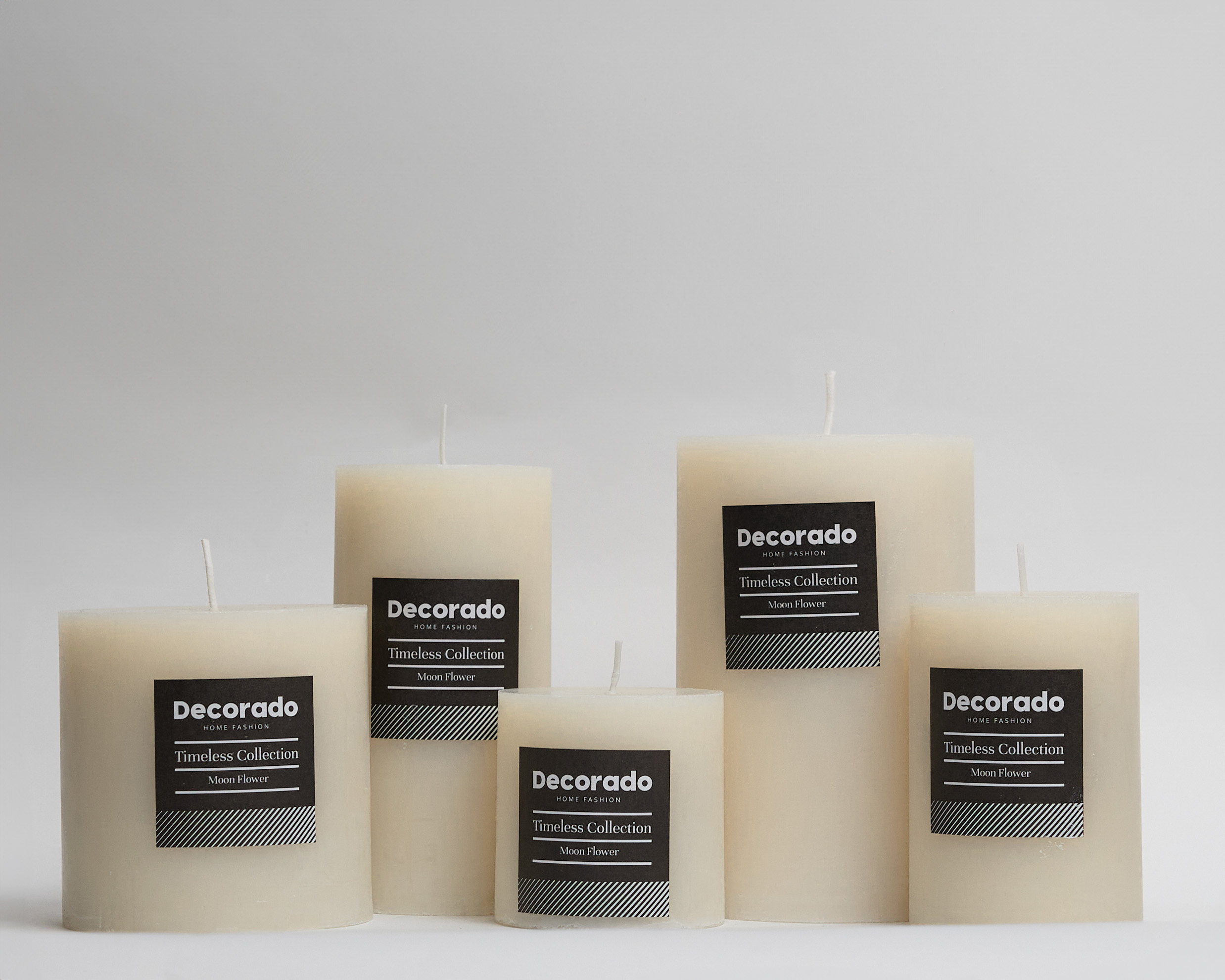 נר ריחני אפור אבן קוטר 7 ס"מ  MOON FLOWER