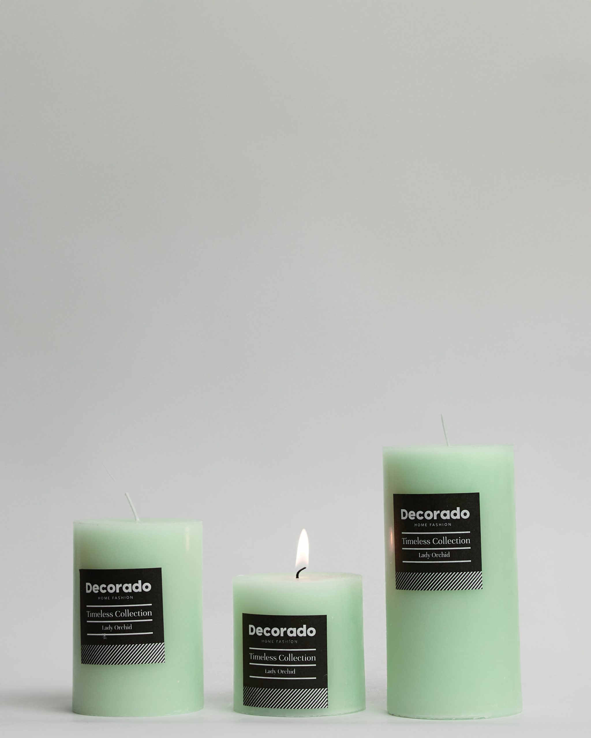 נר ריחני ירוק קוטר 7 ס"מ LADY ORCHID