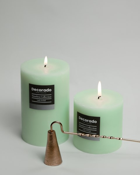 נר ריחני ירוק קוטר 10 ס"מ LADY ORCHID