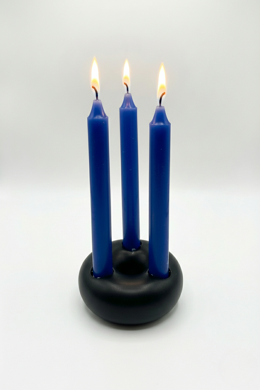 נר שולחן כחול 6 יח'