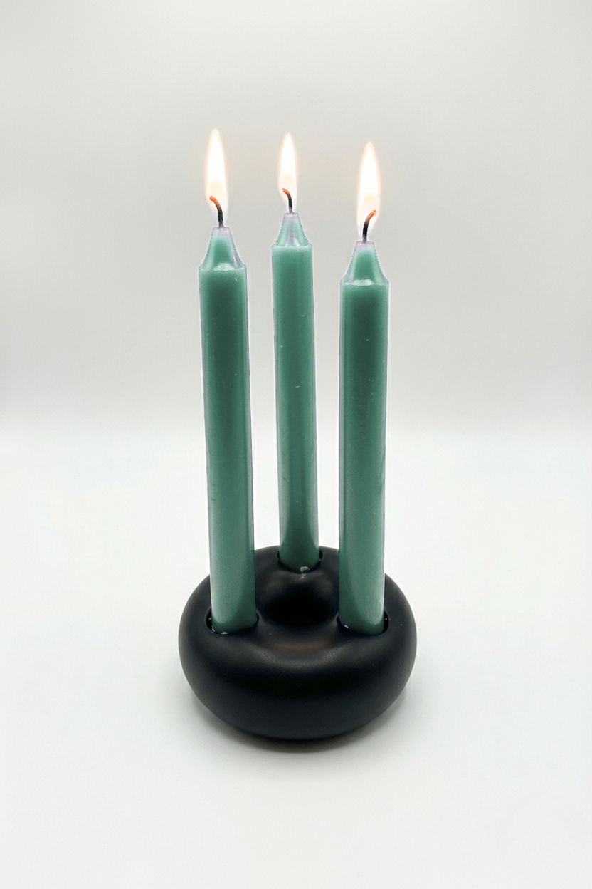 נר שולחן ירוק 6 יח'