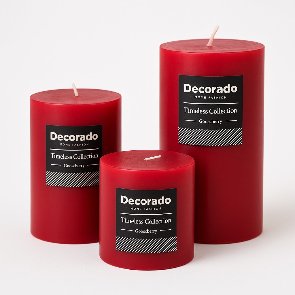 נר ריחני אדום קוטר 10 ס"מ GOOSBERRY