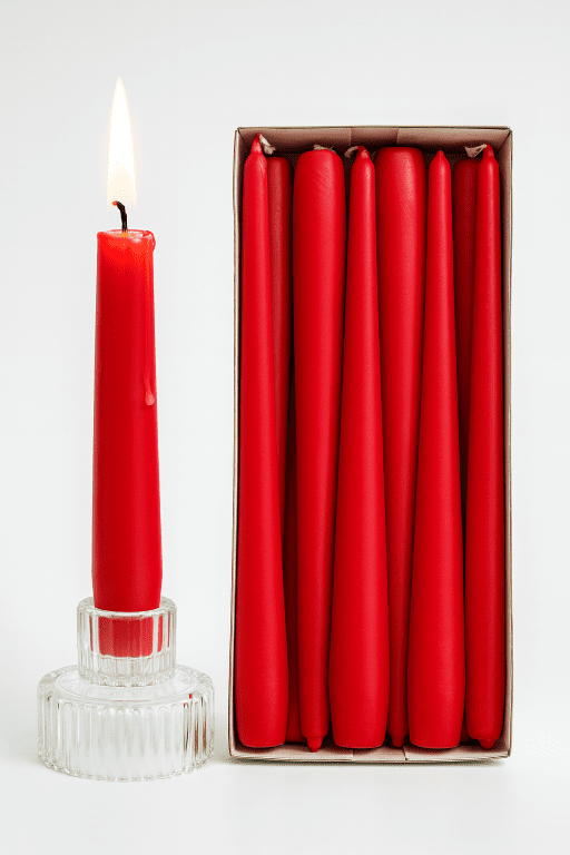 נרות לפמוטים 10 יחי' אדום