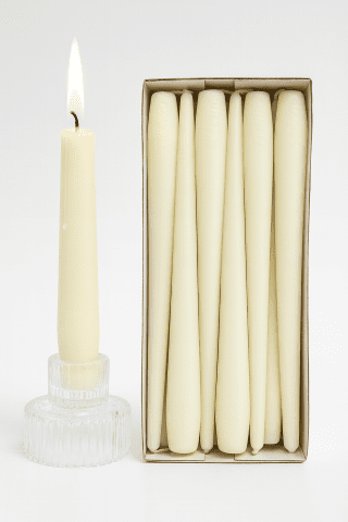 נר לפמוט PRICE'S שמנת 25 ס"מ - 10 יח'