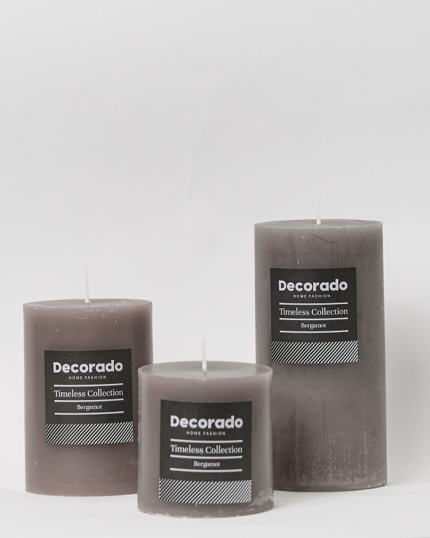 נר ריחני אפור אורבני קוטר 10 ס"מ BERGAMOT