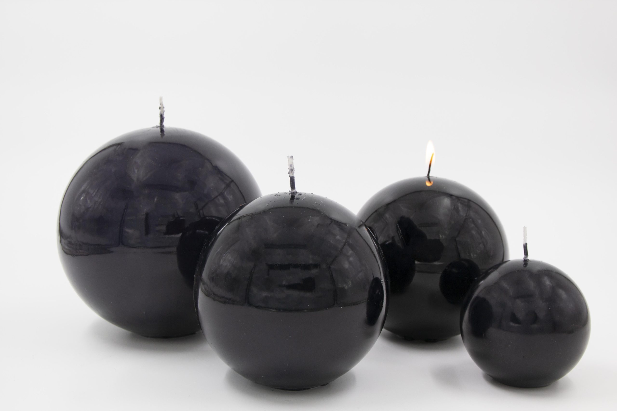 נר באולינג שחור 12 ס''מ