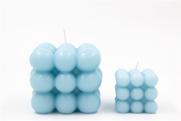 נר BUBBLE תכלת 9*9