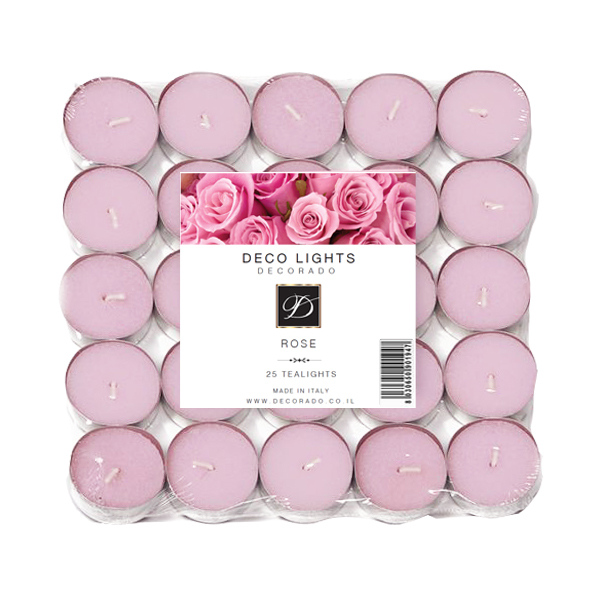 נר טילייט 25 יח' - ורדים