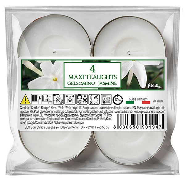 נר ג'מבו טילייט בריח יסמין - לבן