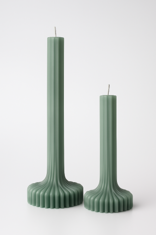 נר STRIPE עם בסיס ירוק