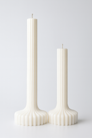 נר STRIPE עם בסיס לבן