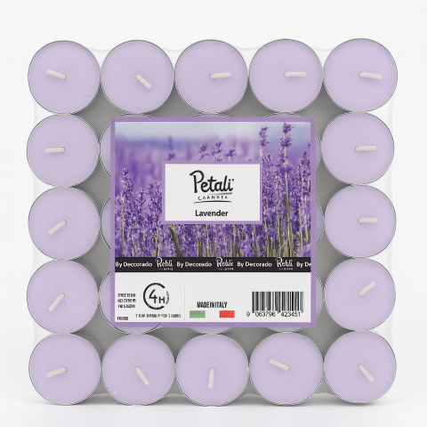 נרות טי לייט 25 יח' לבנדר