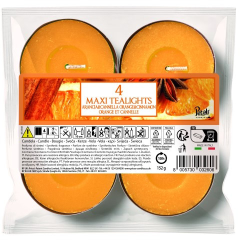 נר ג'מבו טילייט בריח תפוז קינמון - כתום