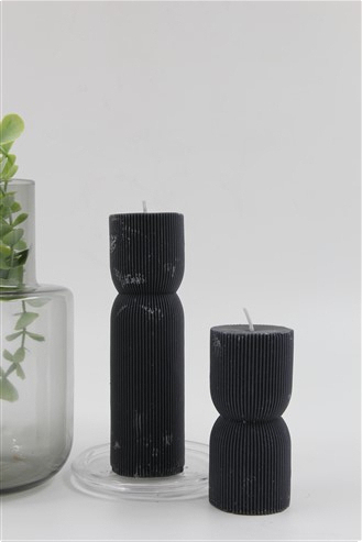 נר מעוצב שעון חול שחור