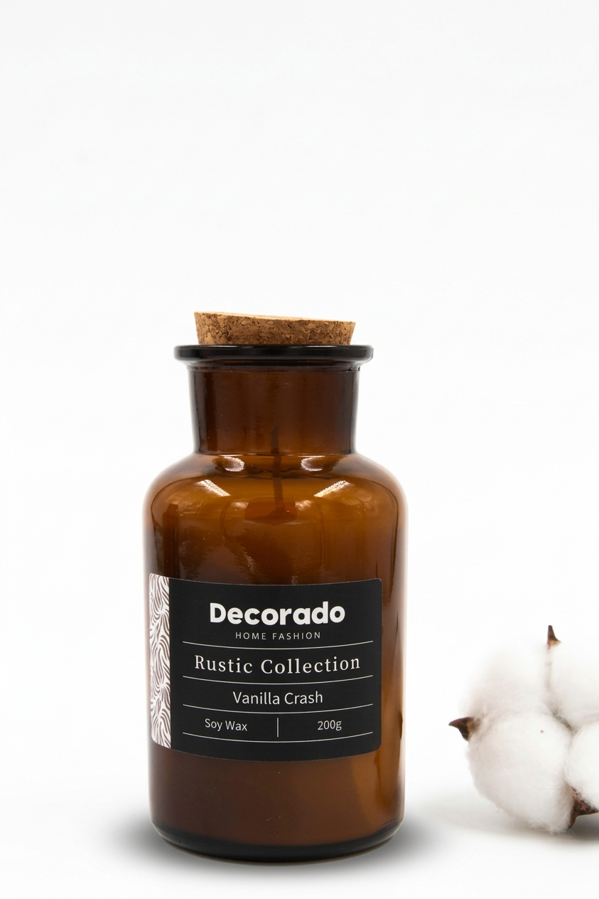 נר סויה רוסטיק בקבוק VANILLA CRUSH - vanilla-crush