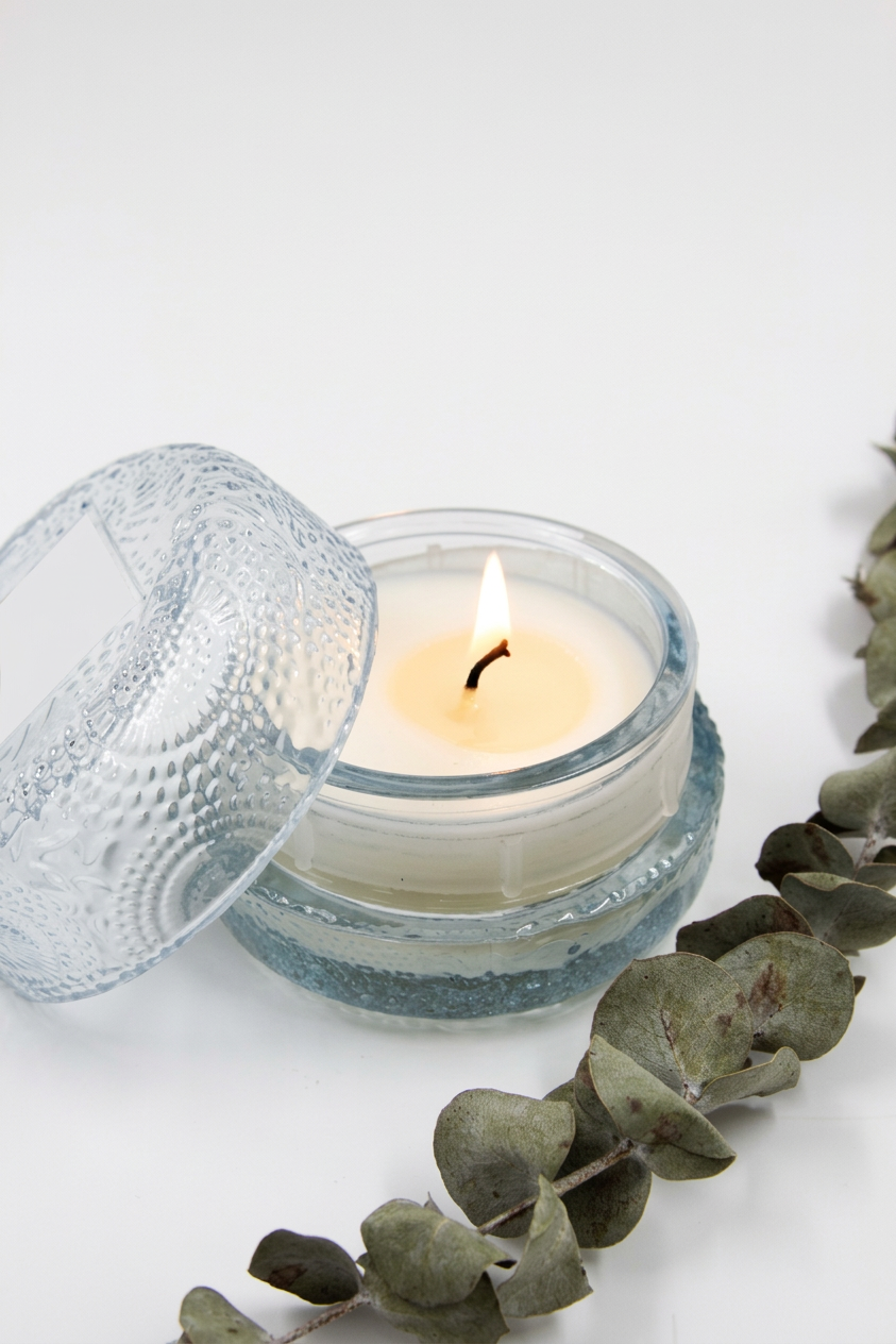 נר סויה מקרון BERGMOT & LAVENDER אפור