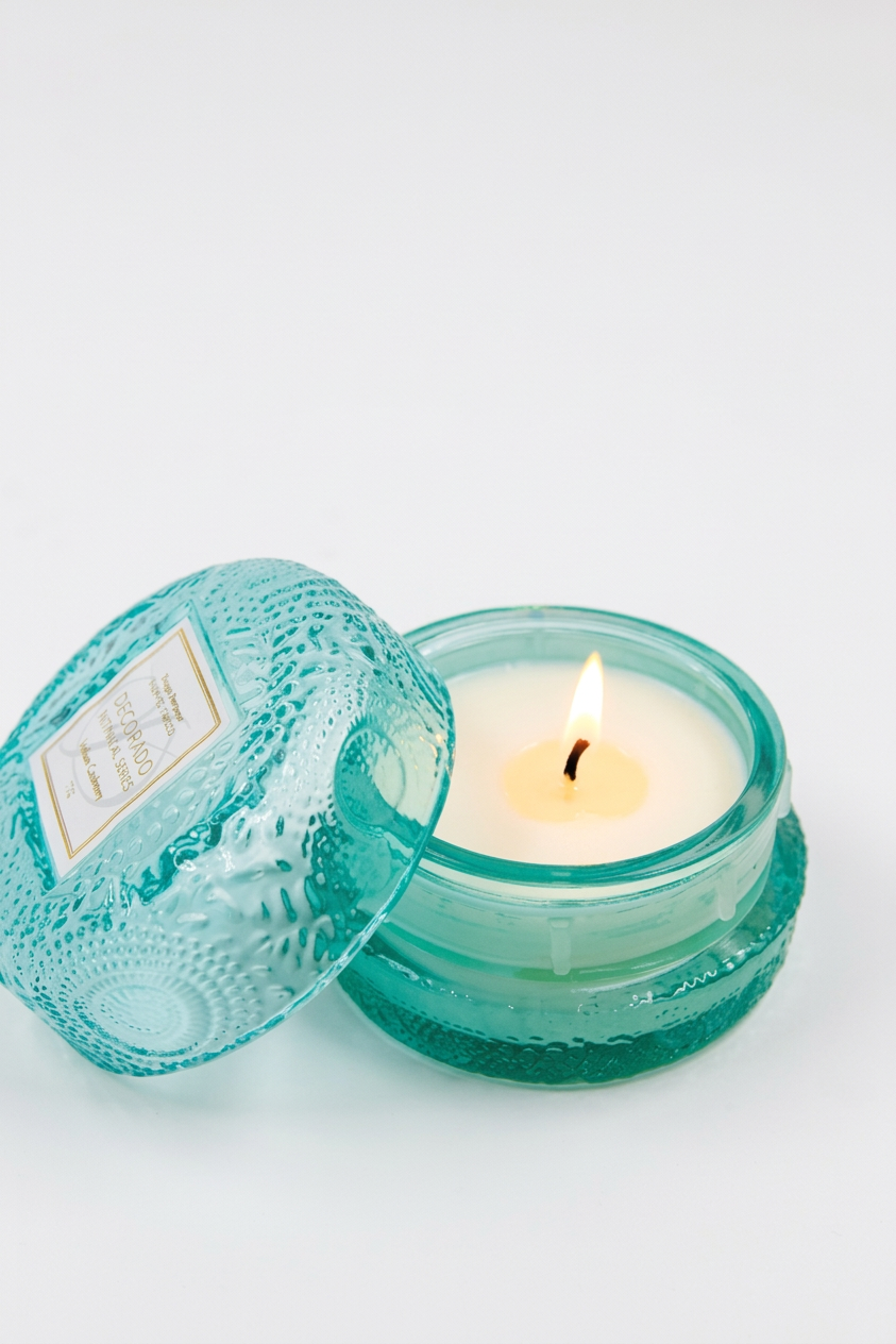 נר סויה מקרון INDIAN CASHMERE טורקיז
