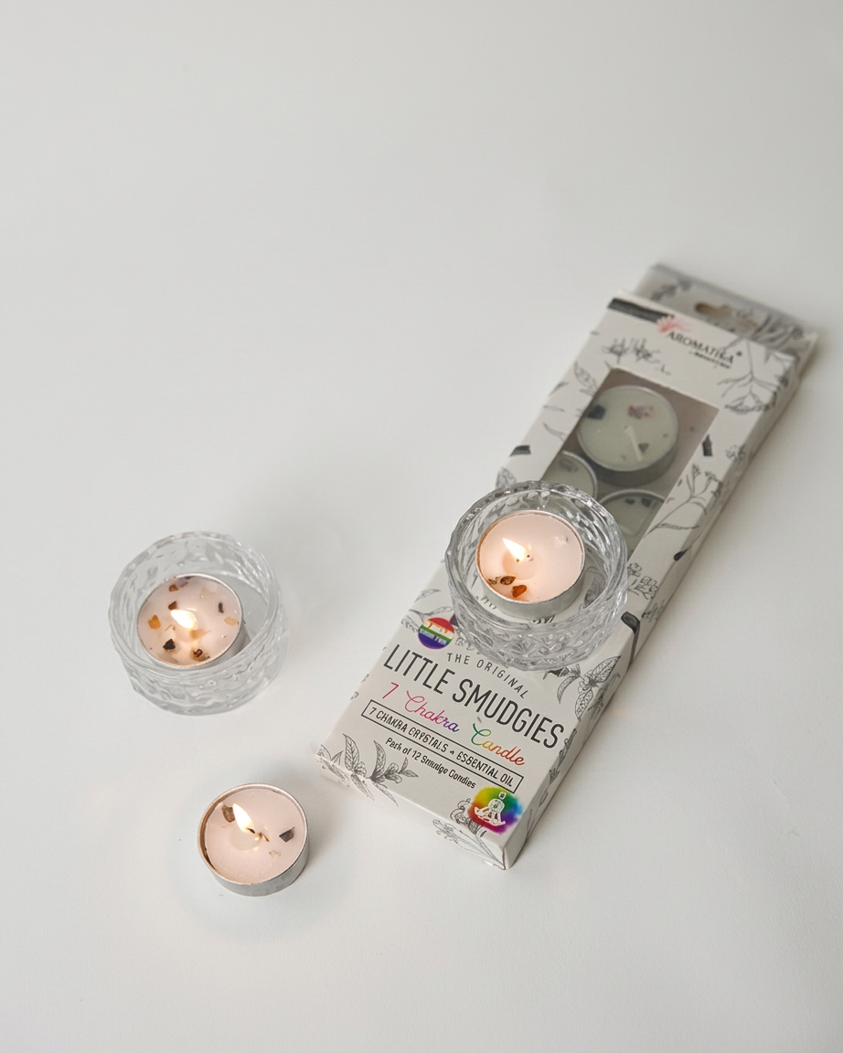 נר טבעי טילייט סמאדג' 12 יחידות 7 צ'אקרות - 7-צאקרות