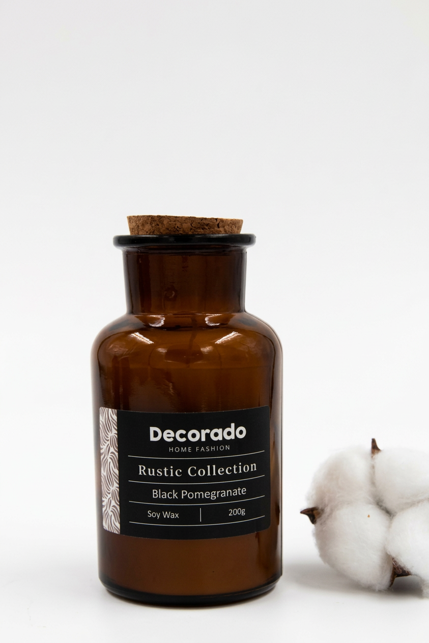 נר סויה רוסטיק בקבוק POMEGRANTE - pomegrante