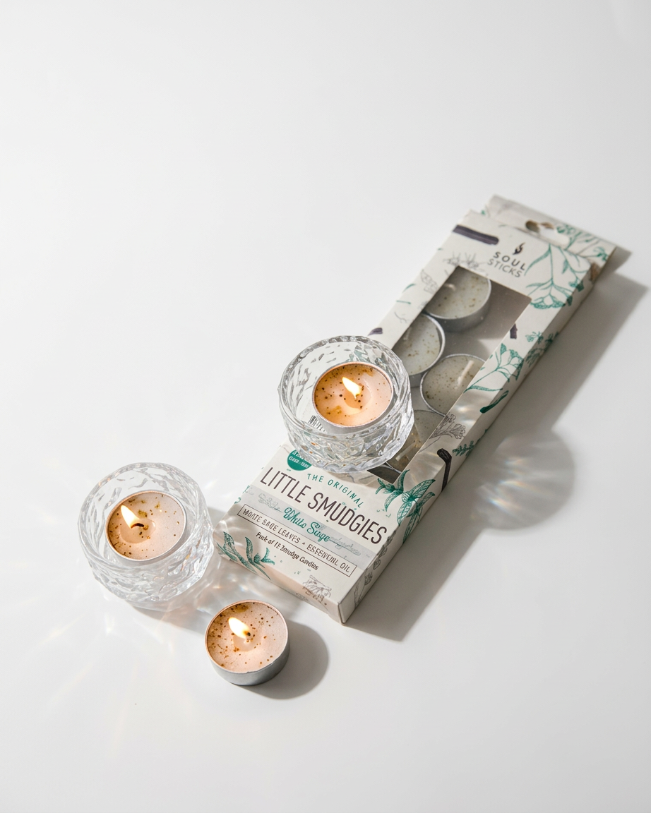 נר טבעי טילייט סמאדג' 12 יחידות מרווה לבנה - מרווה-לבנה