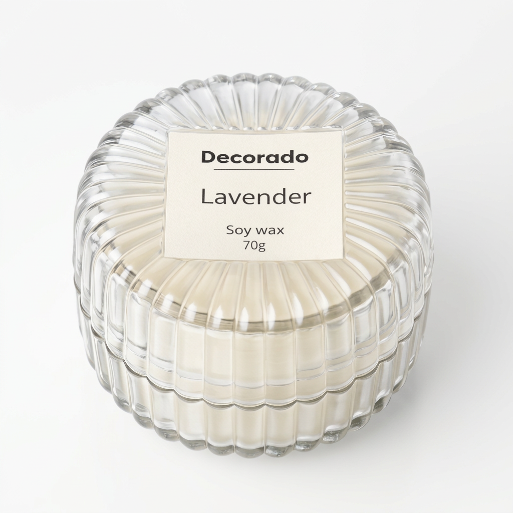 נר סויה מקרון LAVENDER אפור