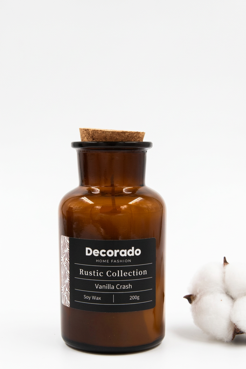 נר סויה רוסטיק בקבוק LAVENDER EUCALIPTUS