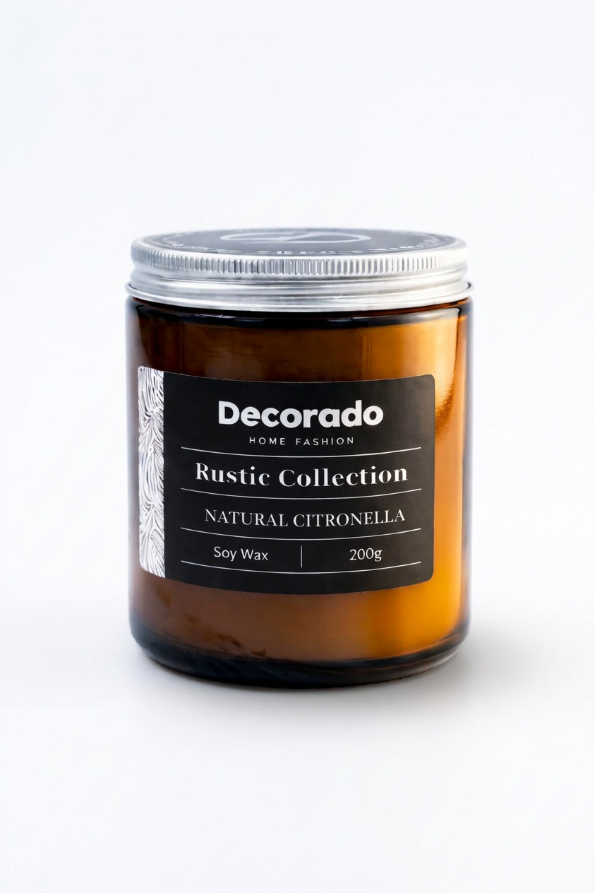 נר סויה רוסטיק גדול  Natural Citronella