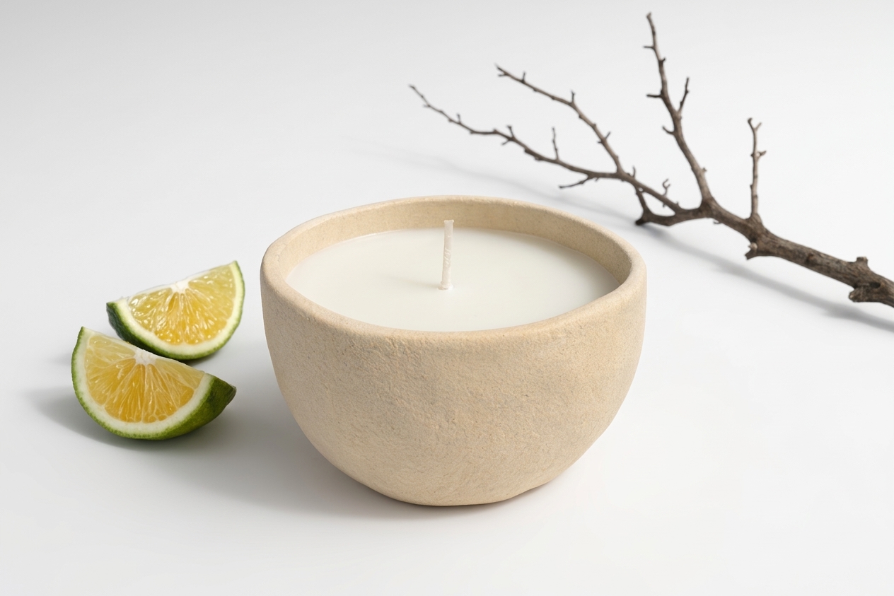 נר חרס CAVE טבעי 10 ס''מ