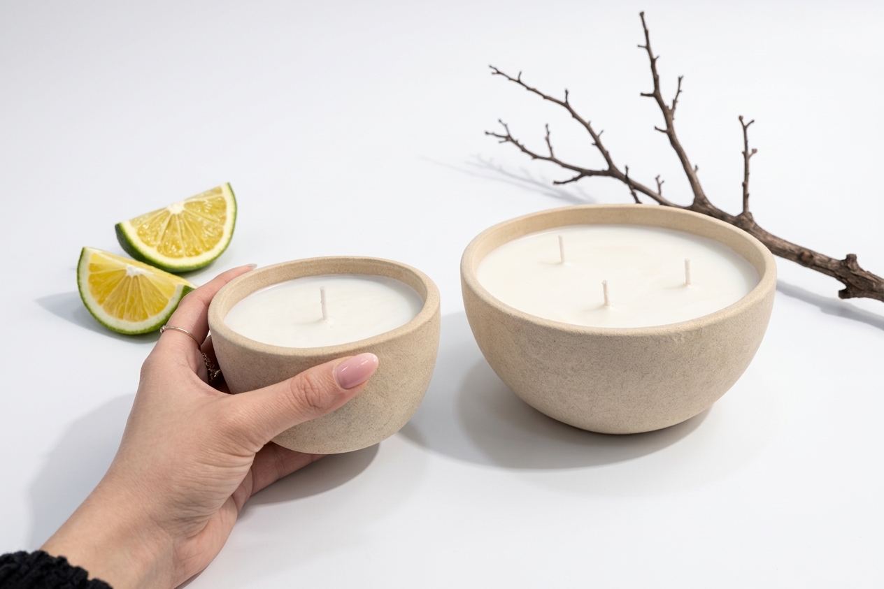 נר חרס CAVE טבעי 13 ס''מ