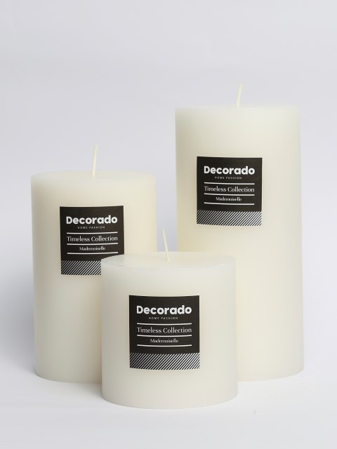 נר ריחני לבן קוטר 10 ס"מ HOTEL DE VILLE