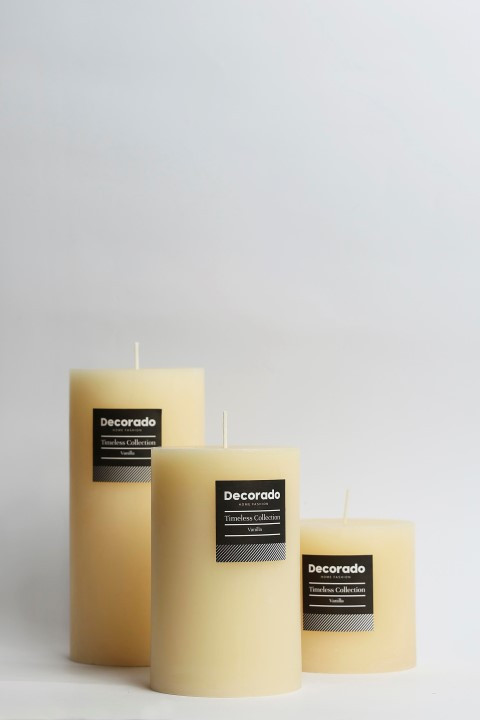 נר ריחני שמנת קוטר 10 ס"מ VANILLA