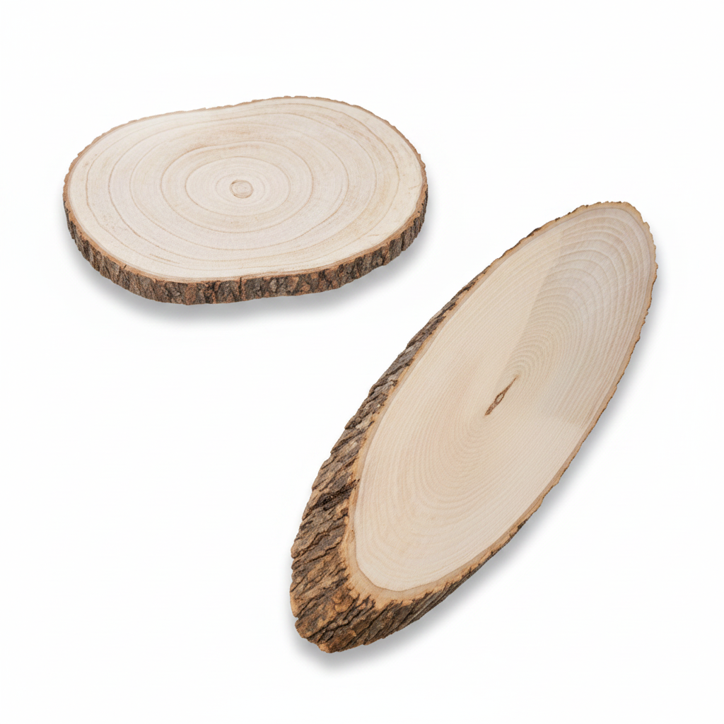 בוצר עץ טבעי עגול 30 סמ