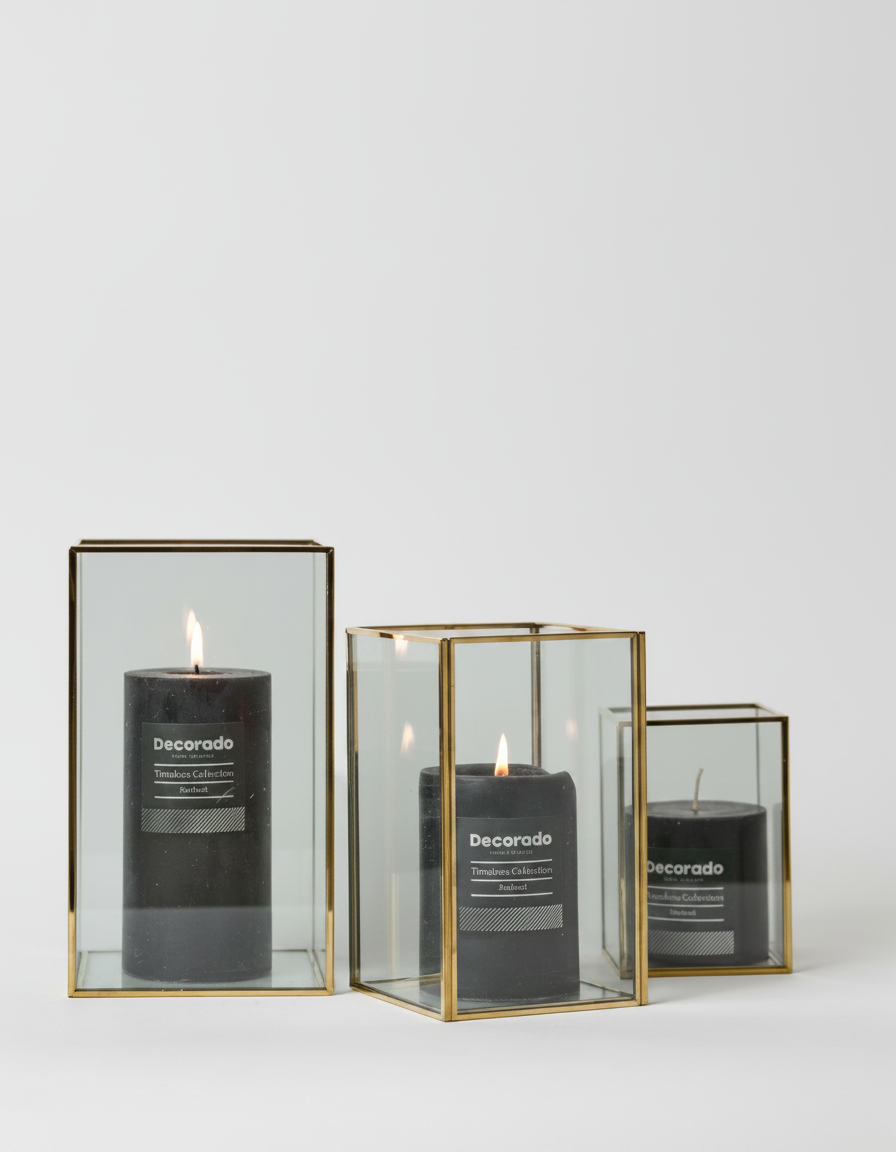 סט טרריום מלבן זהב 12-17-20 ס"מ