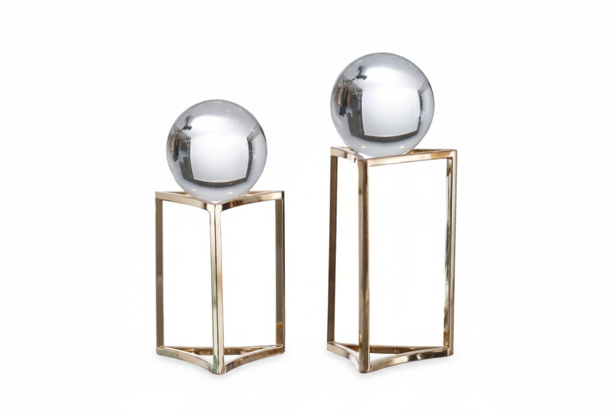 מרכז שולחן בדולח זהב גדול