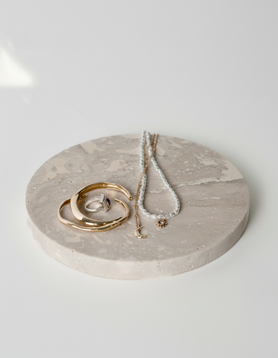 משטח אבן טרוונטין עגול 18 ס"מ