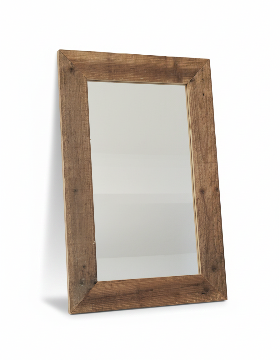 מראה עם גימור עץ טבעי 51/75