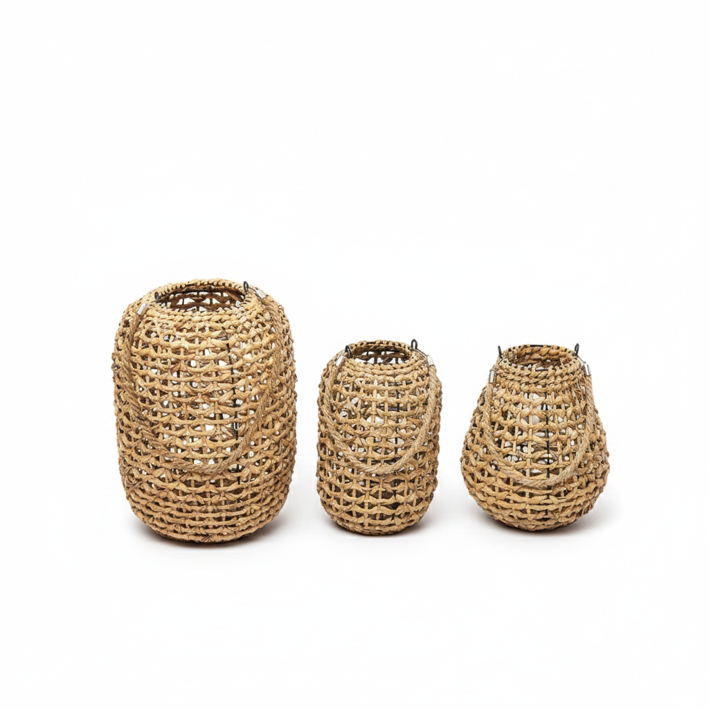 23 קש קלועים STRAW LANTERN קטנה 28 סמ