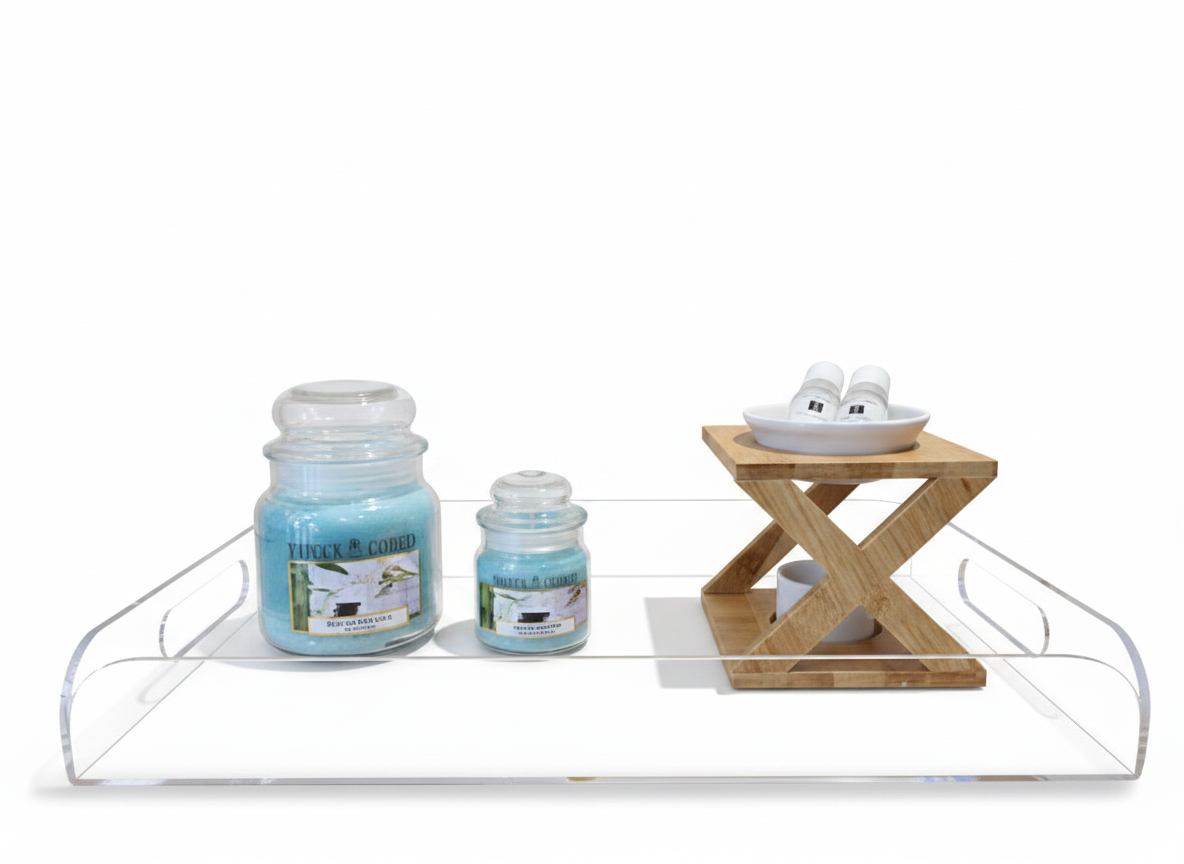 מגש אקרילי עם ידית 40/50 סמ