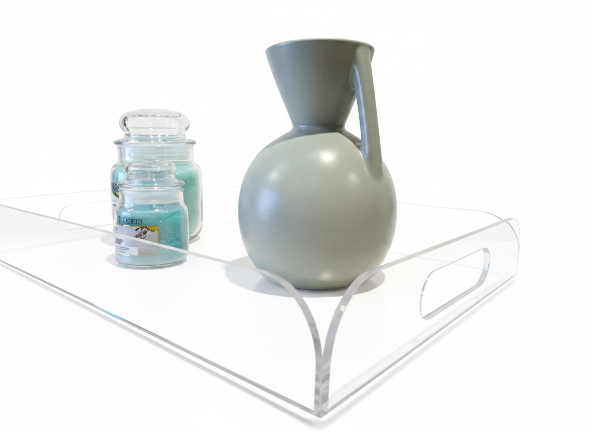 מגש אקרילי עם ידית 25/40 סמ