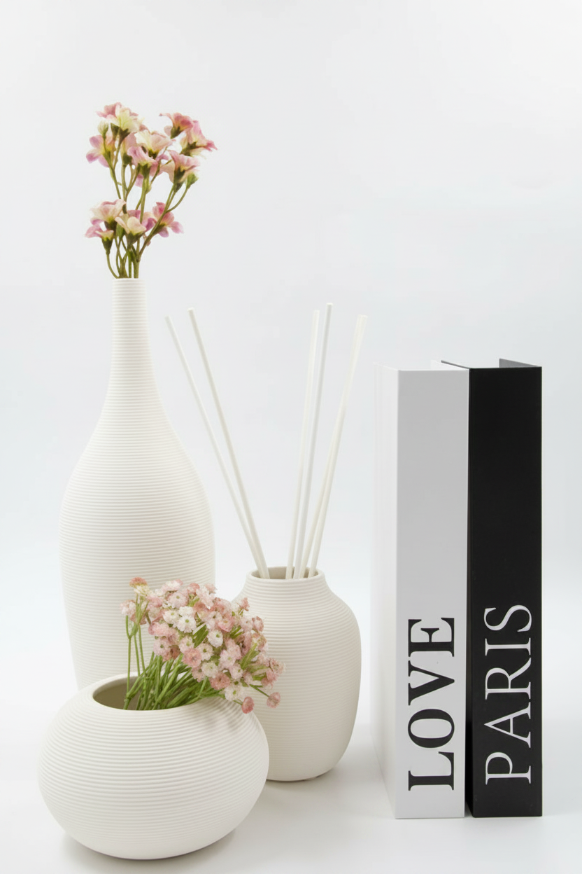 כד חרס לבן צוואר ארוך 9/22 סמ