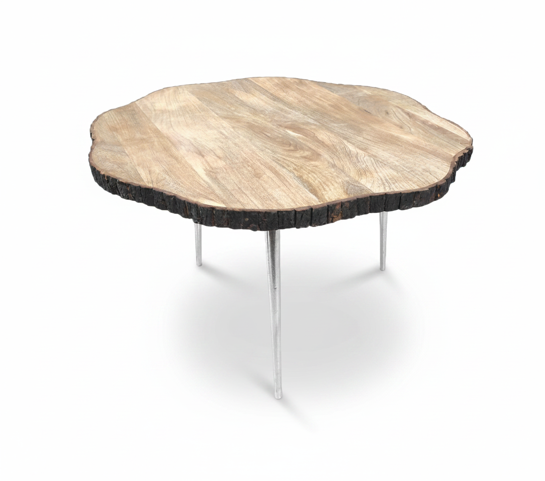 שולחן WIDE עץ טבעי קוטר 75 סמ