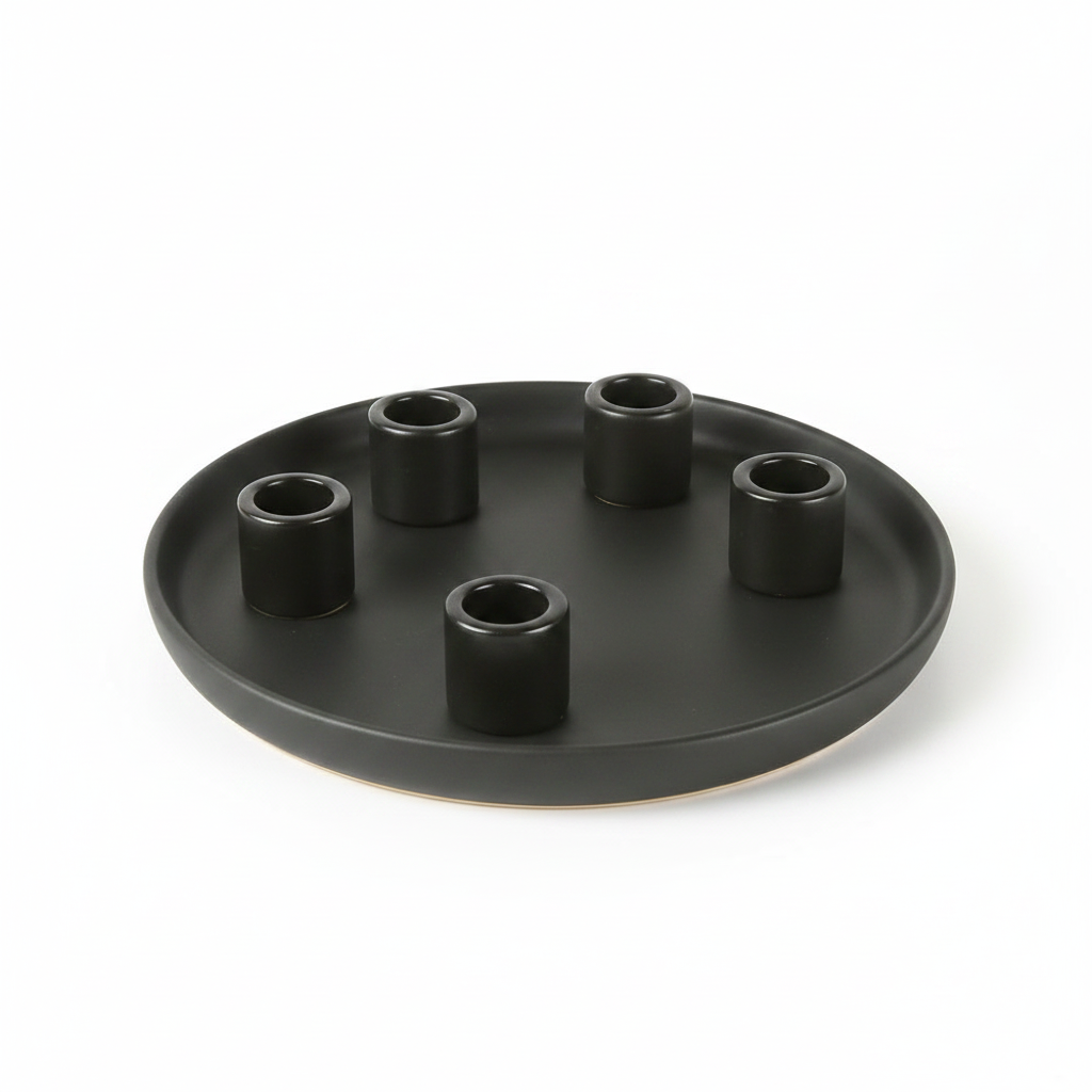 פמוט חרס KANIM שחור 20*2