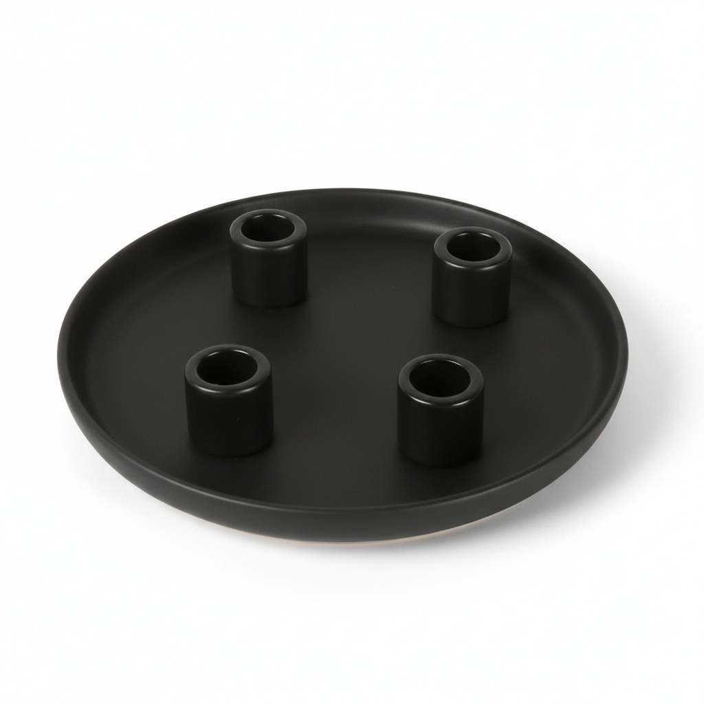 פמוט חרס BASIS שחור 20*2