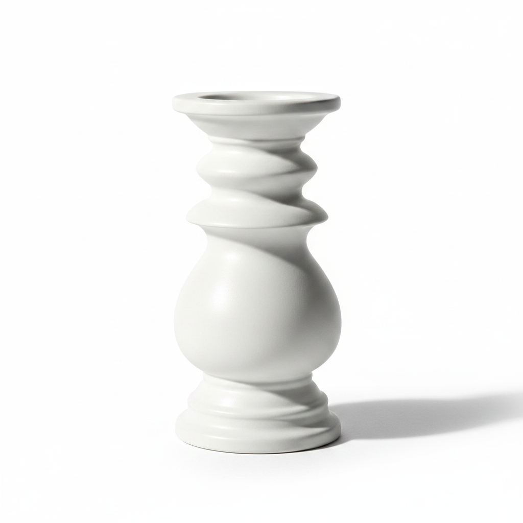 פמוט KING לבן קטן 25 ס"מ