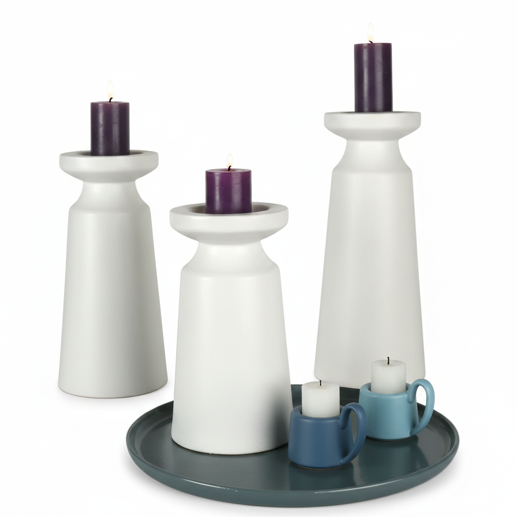 פמוט TOWER לבן קטן 25 ס"מ