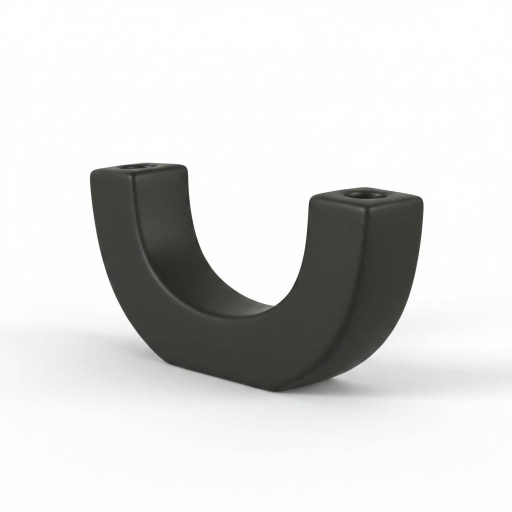 פמוט חרס GAL שחור 4*10