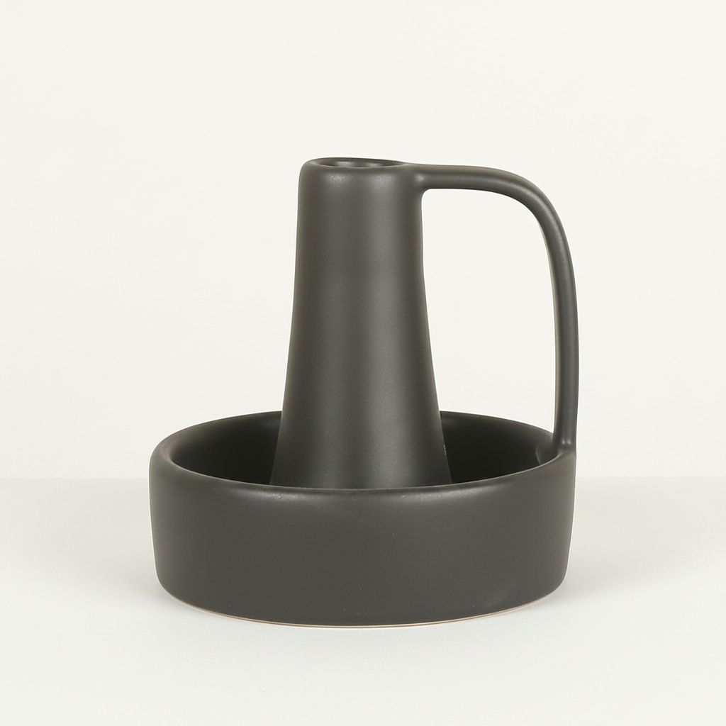 פמוט חרס OLD שחור 10*10