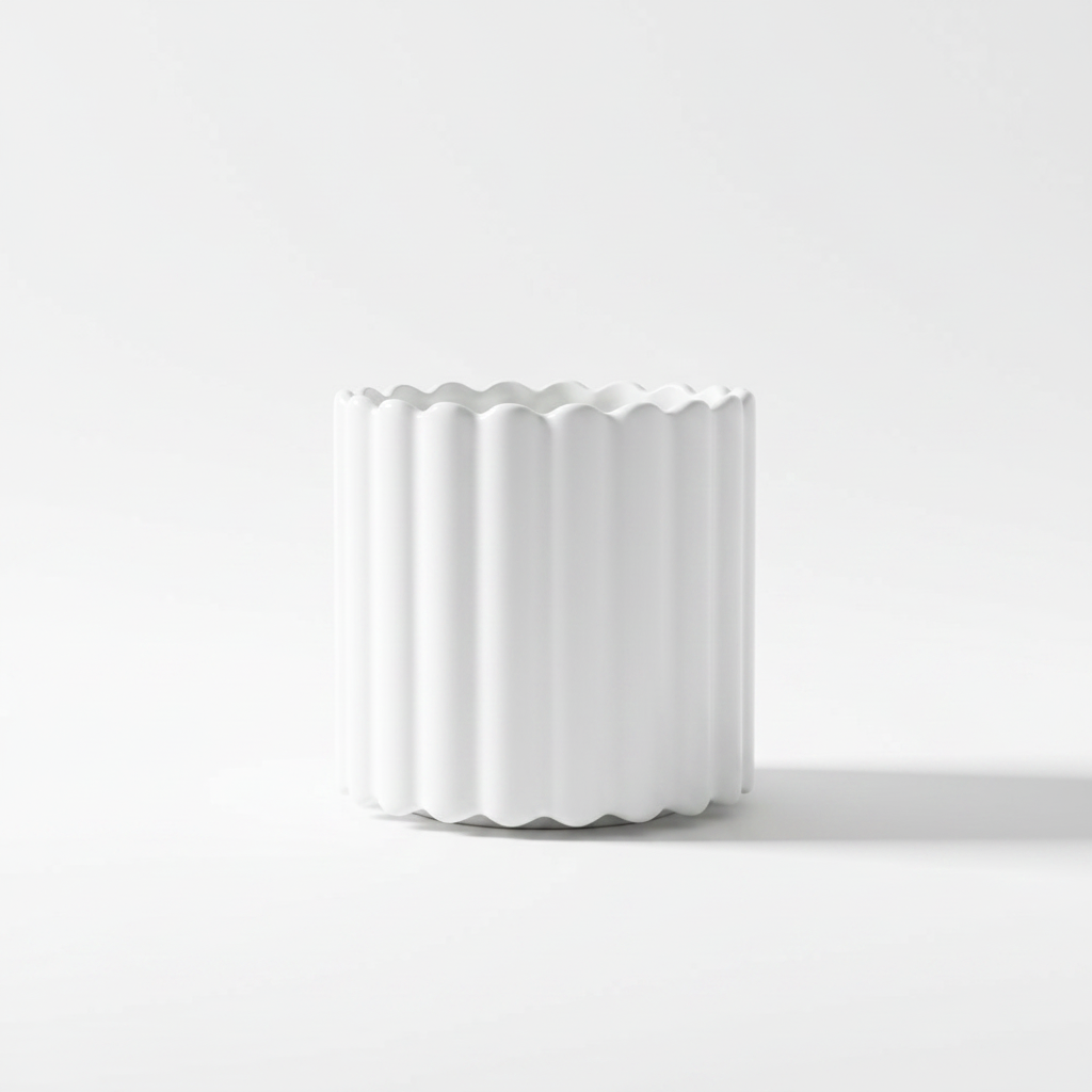 כד חרס CROWN לבן קטן 10*10